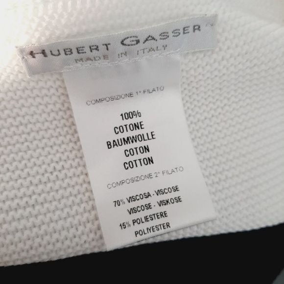 HUBERT GASSER Italy Colorblock Knit Sleeveless Shell B&W Sz L Flawed - Picture 9 of 12